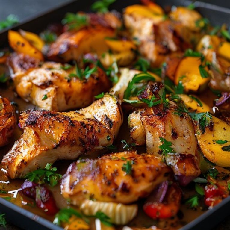 Sheet Pan Honey Mustard Chicken & Veggies