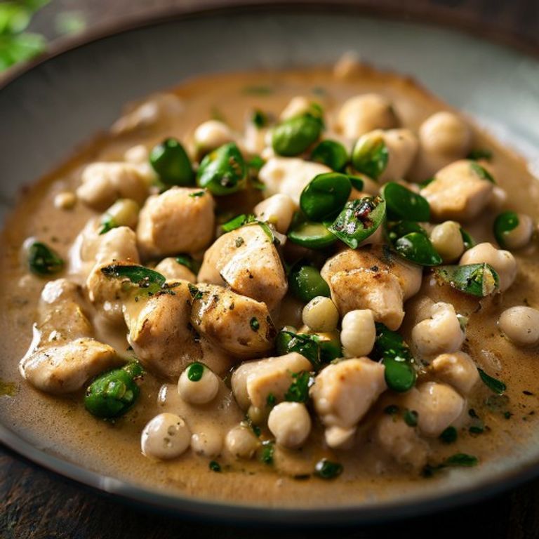 Mild Coconut Chicken Curry with Peas