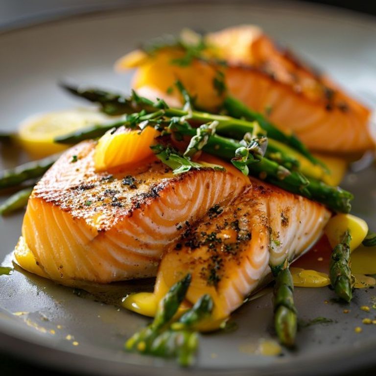 Baked Lemon Herb Salmon with Asparagus